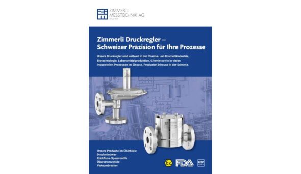 Deckblatt Prospekt Zimmerli Druckregler